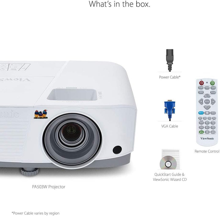 Viewsonic PA503W 3D Heimkino DLP Beamer (WXGA, 3.600 ANSI Lumen, HDMI, 2 Watt Lautsprecher, 1.1x opt