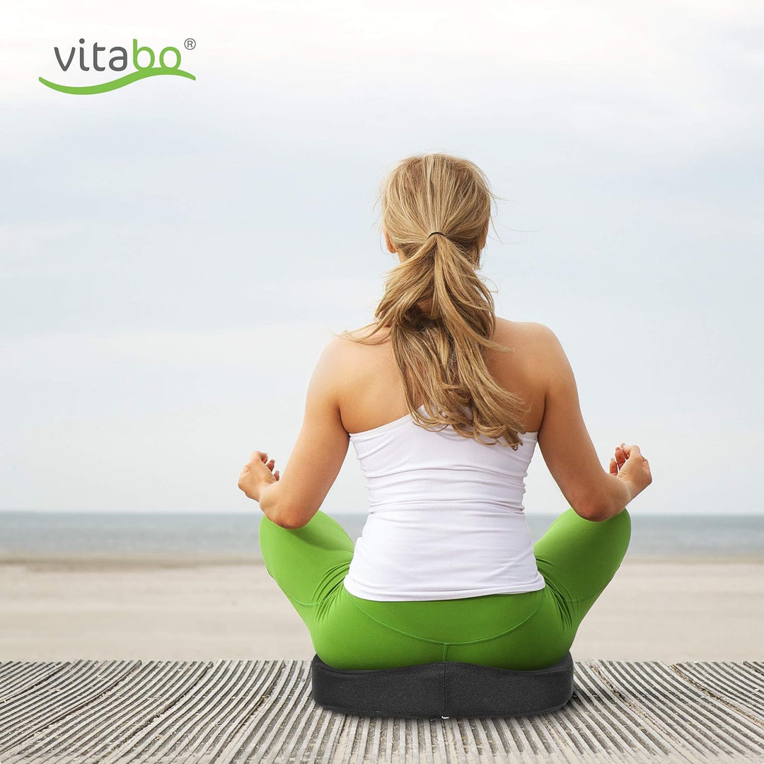 Vitabo ergonomisch geformtes Sitzkissen I Sitzring in O-Form I Sitzdonut aus Viscoschaum mit Memory-