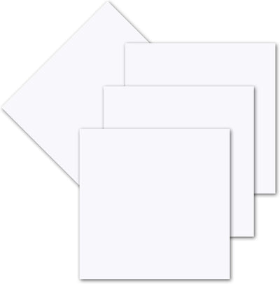 250x einfaches Einlege-Papier für quadratische Karten - weiss - 150 x 150 mm - ohne Falz - hochwerti