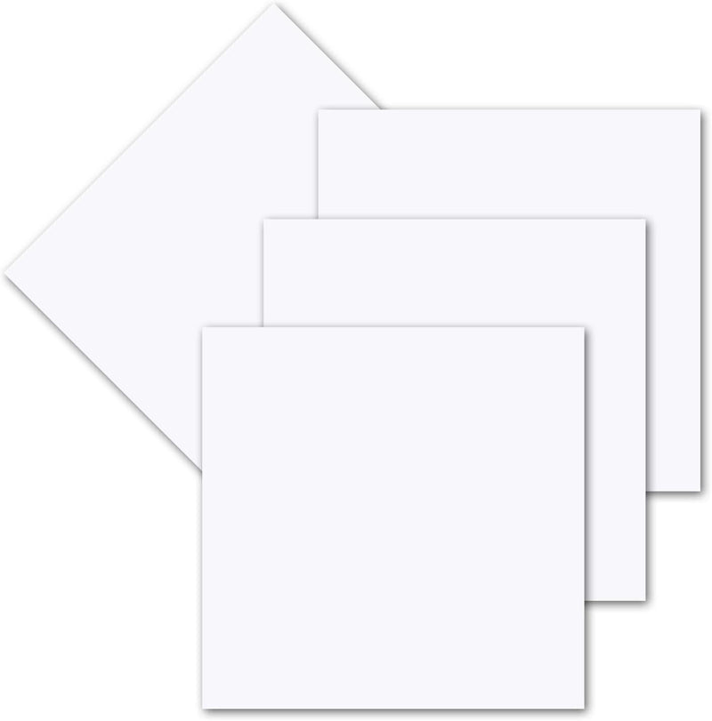 250x einfaches Einlege-Papier für quadratische Karten - weiss - 150 x 150 mm - ohne Falz - hochwerti