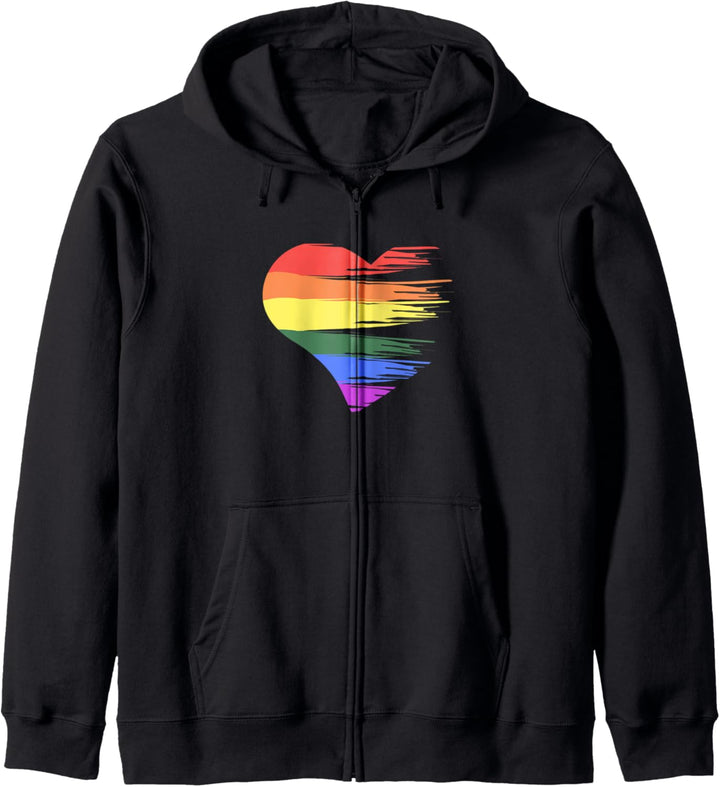 Regenbogen Herz Schwul Homo Outfit LGBT Gay Homosexualität Kapuzenjacke