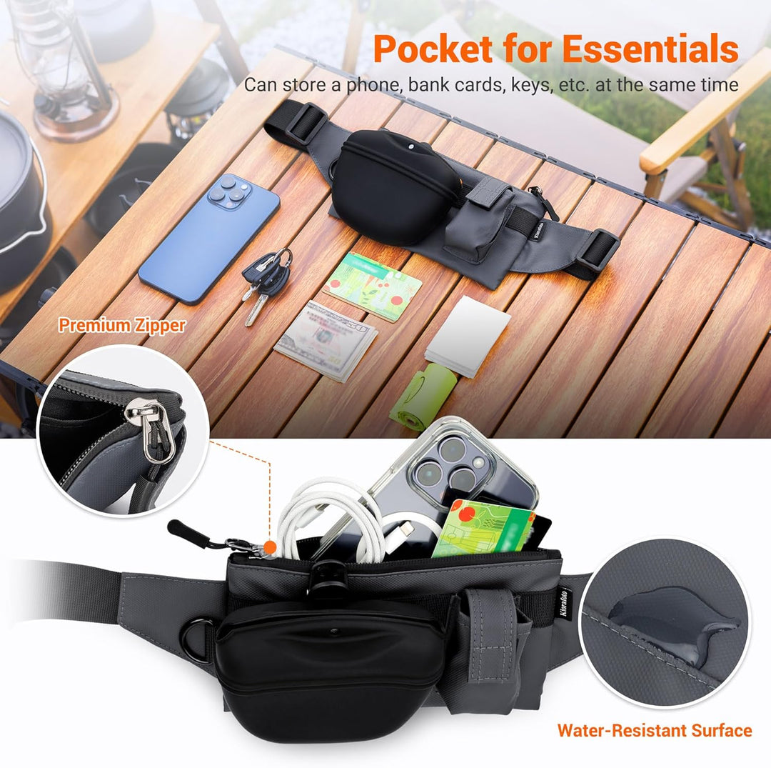 2 in 1 Hunde-Leckerli-Tasche für Training, Leckerli-Tasche für Leine mit abnehmbarem Clip auf Siliko