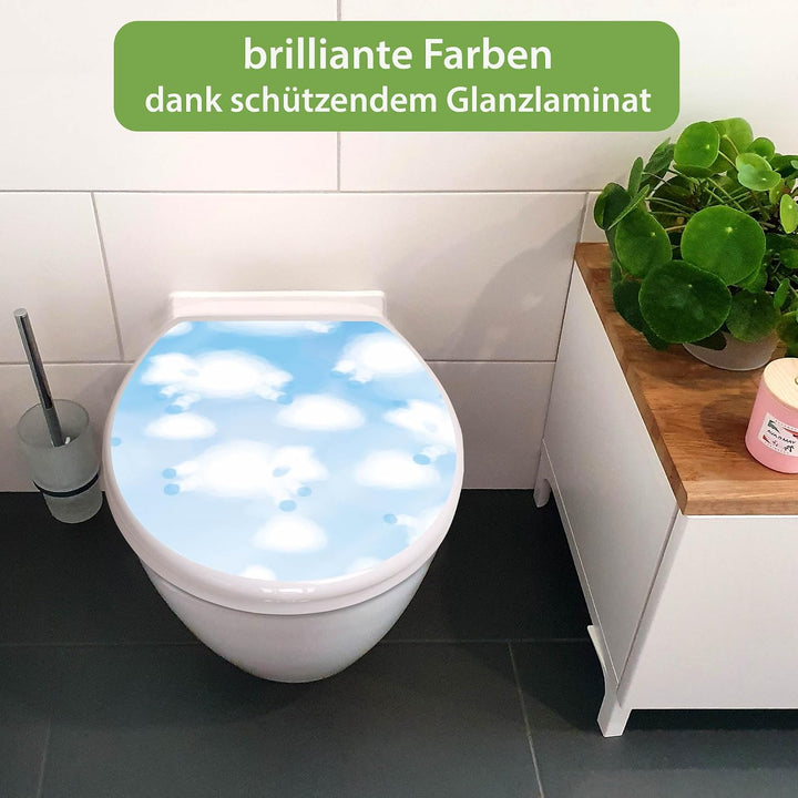 banjado Toilettendeckel mit Absenkautomatik 44,5x37cm - Soft Close Toilettensitz - WC Sitz mit Absen