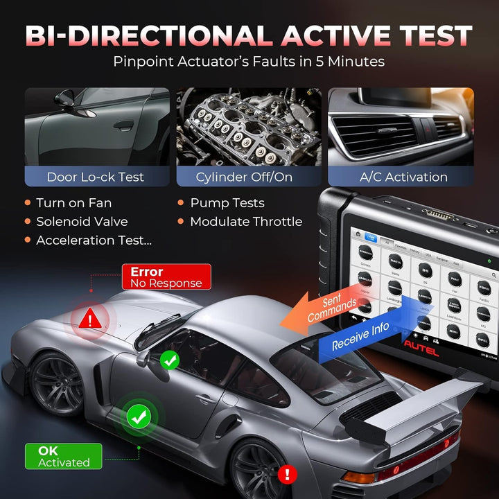 Autel MaxiCOM MK808S 2023 OBD2 Diagnosegerät mit Allen System &amp; Servicefunktionen inkl. Ölrückstellu