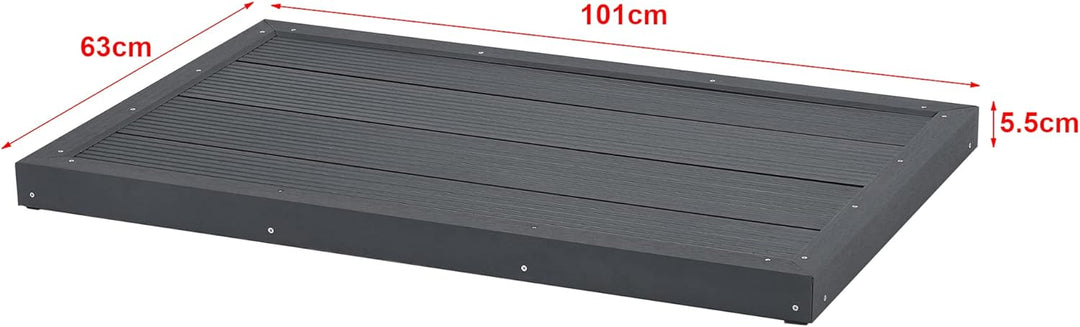 [en.casa] WPC Bodenplatte Nürtingen für Solardusche 101 x 63 x 6 cm Bodenelement für Gartendusche ru