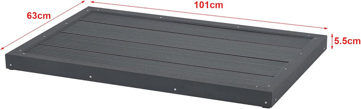 [en.casa] WPC Bodenplatte Nürtingen für Solardusche 101 x 63 x 6 cm Bodenelement für Gartendusche ru