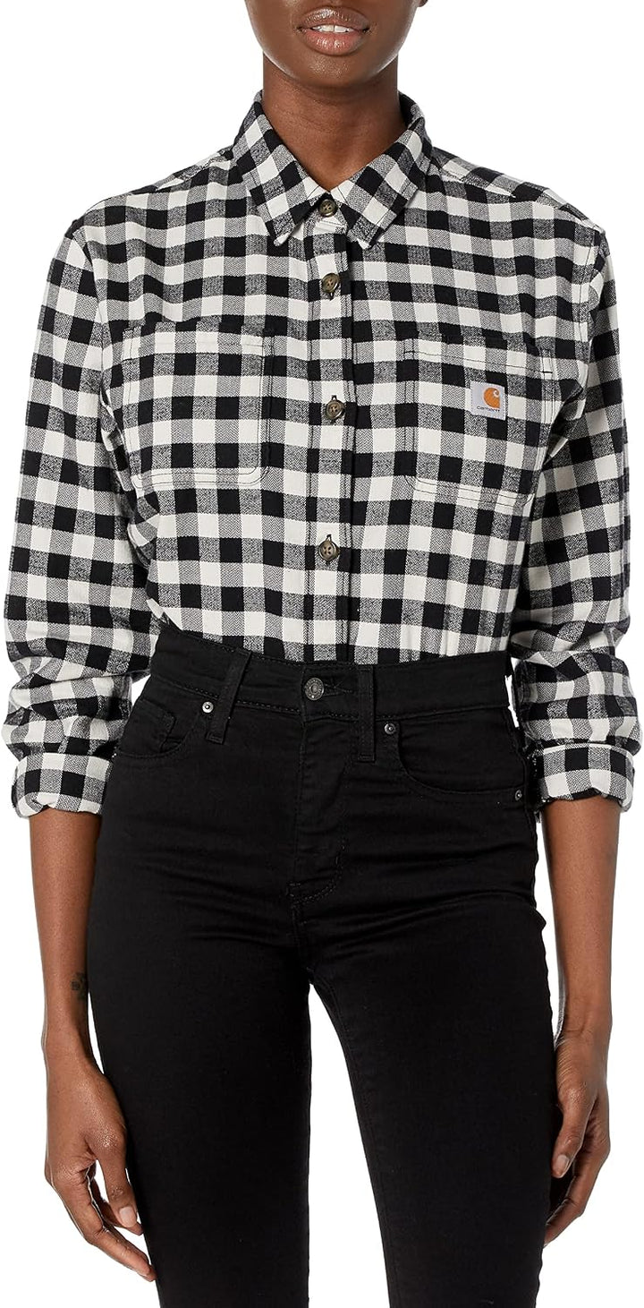 Carhartt Damen Rugged Flex Flannel Fit Shirt L Schwarz, L Schwarz