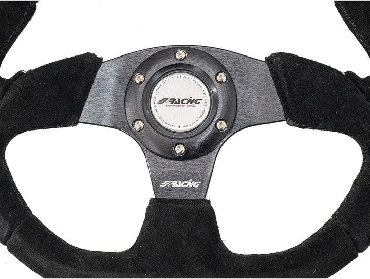 Simoni Racing Universal Lenkrad X2 Shammy Leather - Schwarz Suède - Durchmesser 330mm