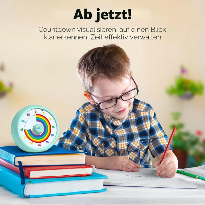 Visueller Timer für Kinder, 60-Minuten Countdown für Klassenzimmer Büro Küche, Schreibtisch Timer Ki