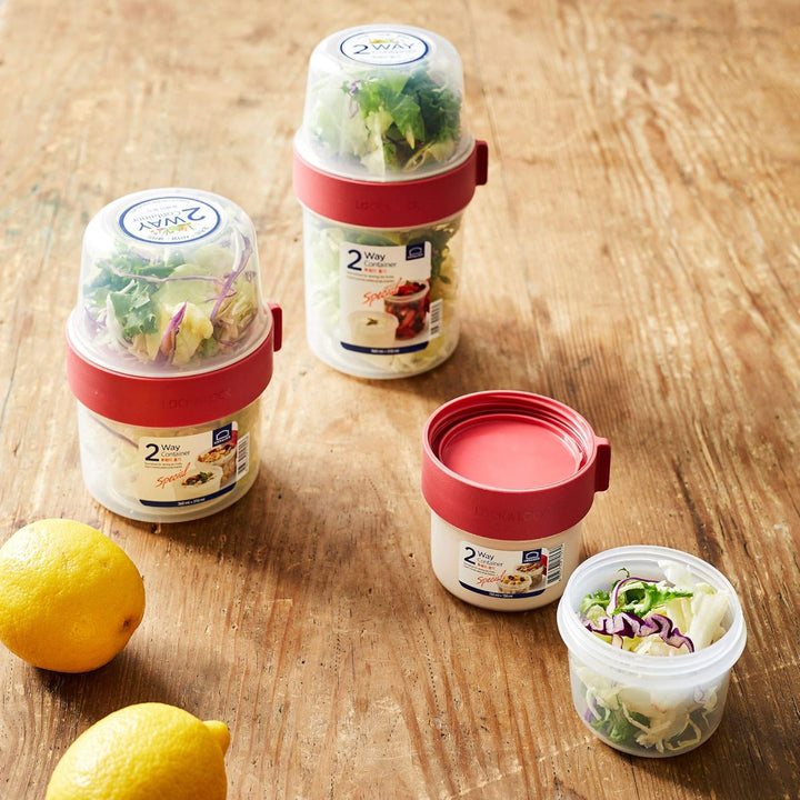 Lock & Lock Two-Way Müsli-to-go-Becher aus Kunststoff – 3er Vorratsdosen Set – Kleine Lunchbox mit S