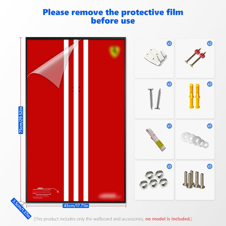 Display-Wand für Ferrari 488 GTE Rennwagen Modell 42125 Premium Wandmontierbar Für Lego Technic Form