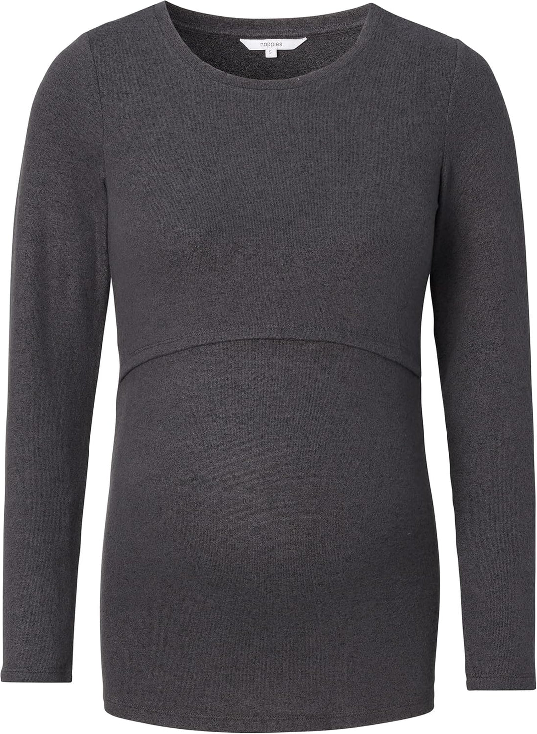 Noppies Damen Top Plano Nursing Long Sleeve T-Shirt, Grey Melange - P806