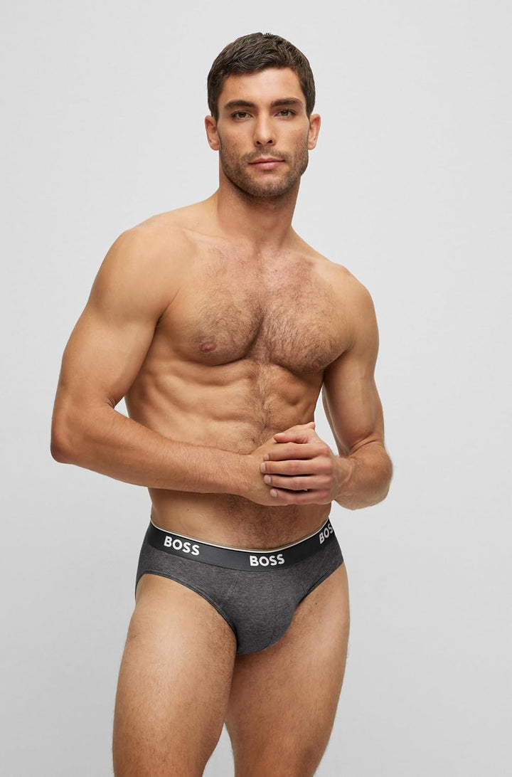 BOSS Herren Slip (3er Pack) S Grau/Anthrazit/Schwarz, S Grau/Anthrazit/Schwarz