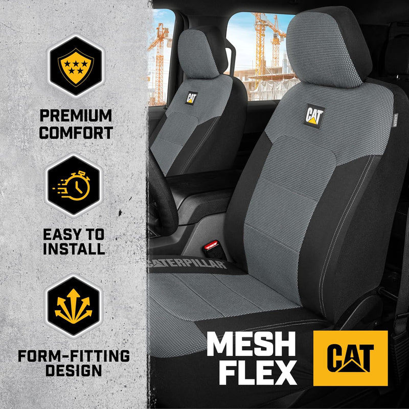 CAT® MeshFlex Autositzbezüge für Autos LKW und SUVs (2er Set) - Grau Autositzbezüge für Vordersitze