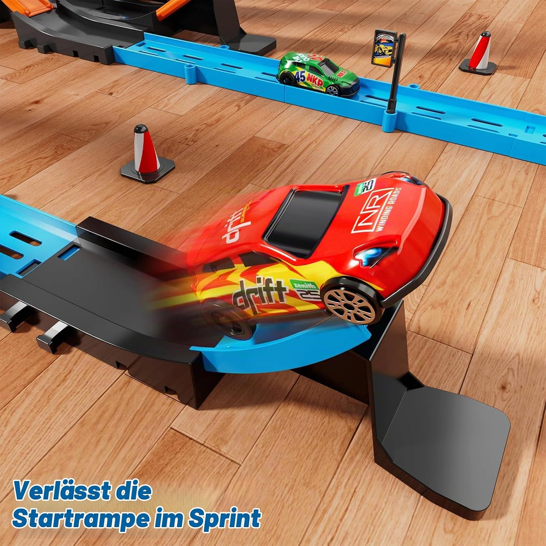 Doloowee DIY Track Builder Rennstreckenspielzeug für Jungen im Alter von 3 4 5 6 Jahren, Wettbewerbs