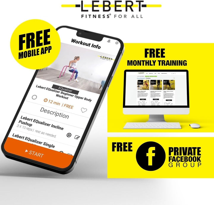 Lebert Fitness Parallette Push Up Bars Dip Station Stand - Perfect for Home and Garage Gym Exercise