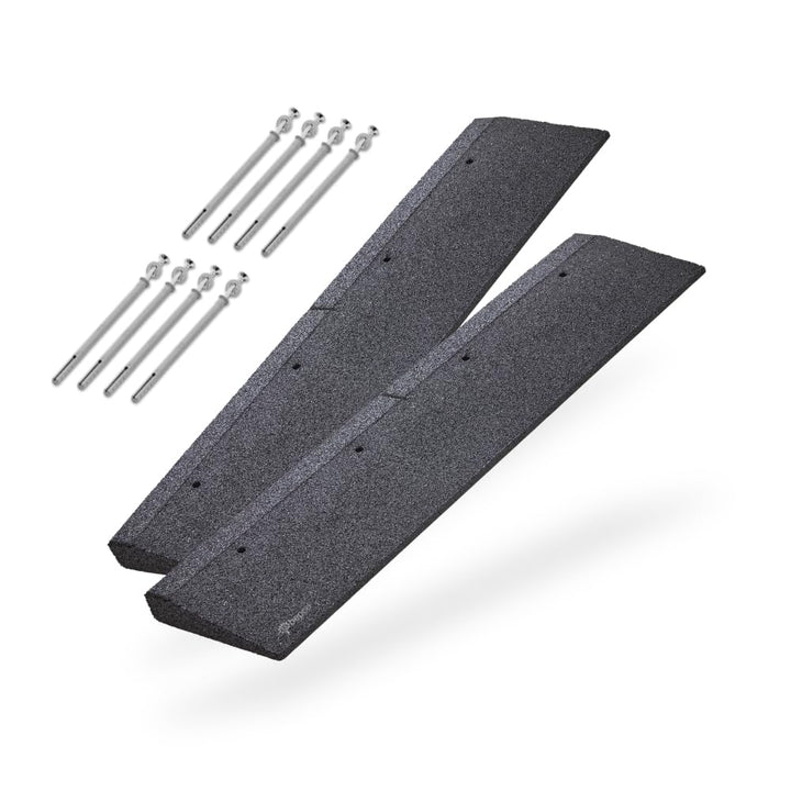 bepco Bordsteinrampe 2er Set (2 Stück) - 100 cm, Verschiedene Höhen, aus Gummi (schwarz), Auffahrram