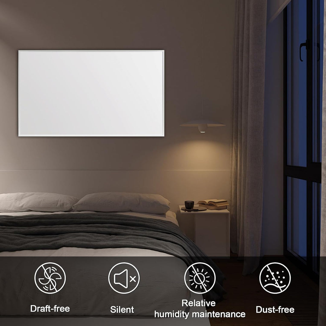 Infrarotheizung 300W mit Thermostat, Infrarot Wandheizung, 3-8 m² Weiss 300W, Weiss 300W