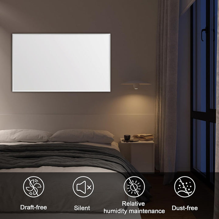 Infrarotheizung 300W mit Thermostat, Infrarot Wandheizung, 3-8 m² Weiss 300W, Weiss 300W