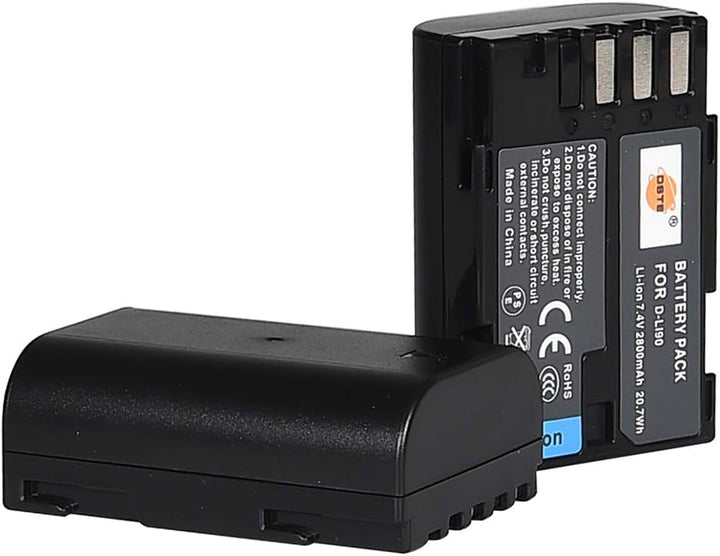 DSTE®（2 Pack） Ersatz Batterie und DC93E Reise Ladegerät Compatible für Pentax D-LI90 K-01 K-3 K-3II
