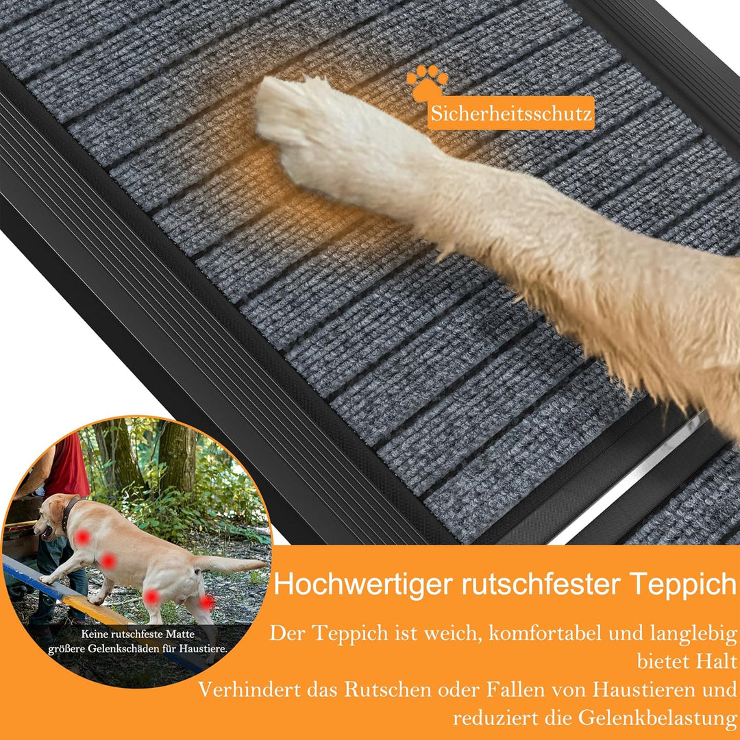 Hunderampe klappbar Hundetreppe Auto 157cm Hundeautorampe, Kofferraumrampe hunderampen für Autos, LK