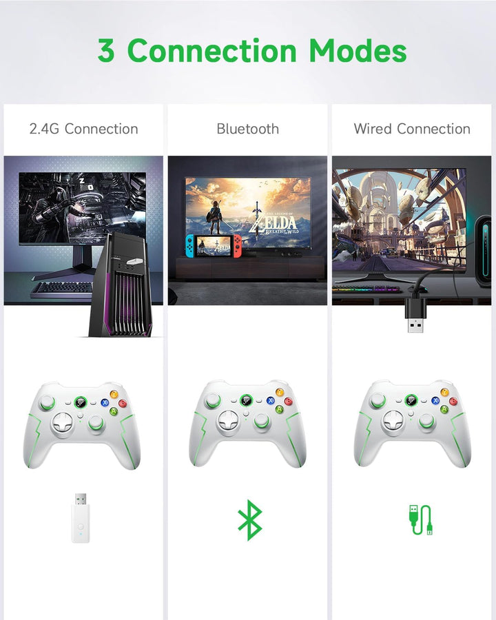 EasySMX Wireless PC Controller Kabellos Bluetooth Gamepad mit Hall-Trigger&Dual Vibration&Turbo Funk