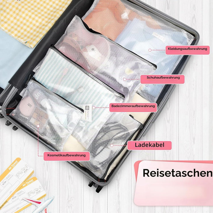 Umriox schwarze Dokumententasche A3+A4+A5+A6+B4+B6, 12 Stück wasserdichte Dokumententasche Reissvers