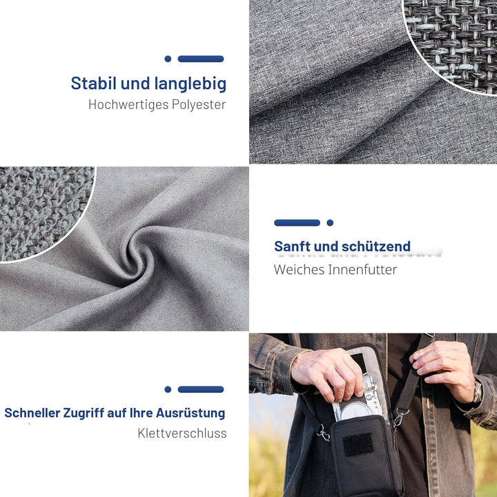 JJC Kompaktkameratasche für Fujifilm X100VI X100V X100T für Sony a6700 a6600 a6400 a6100 w 16-50 mm