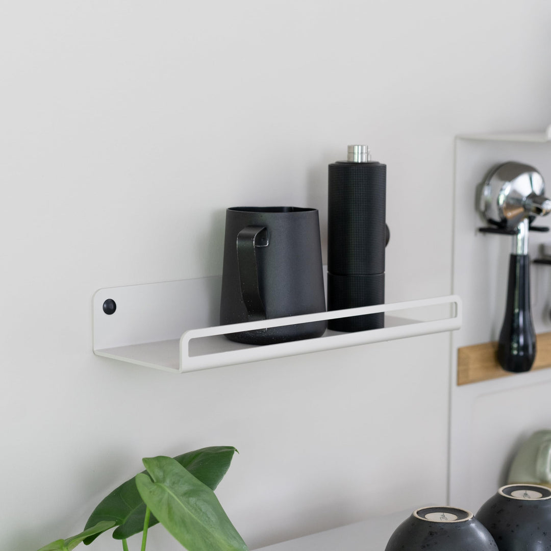 FLATE® Storage Shelf: Regal für Kaffeebohnen und Barista Zubehör (Helles Graubeige), Helles Graubeig