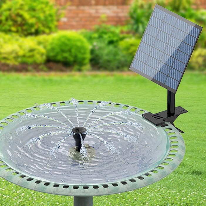 AISITIN Solarbrunnen für Draussen mit 6 Sprüh Effekten, Solar Springbrunnen für Aussen mit Clips,Sol