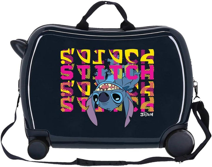 Disney Stitch Naughty Make a Face Blauer Kinderkoffer 50x38x20 cm Starres ABS Seitliches Zahlenschlo