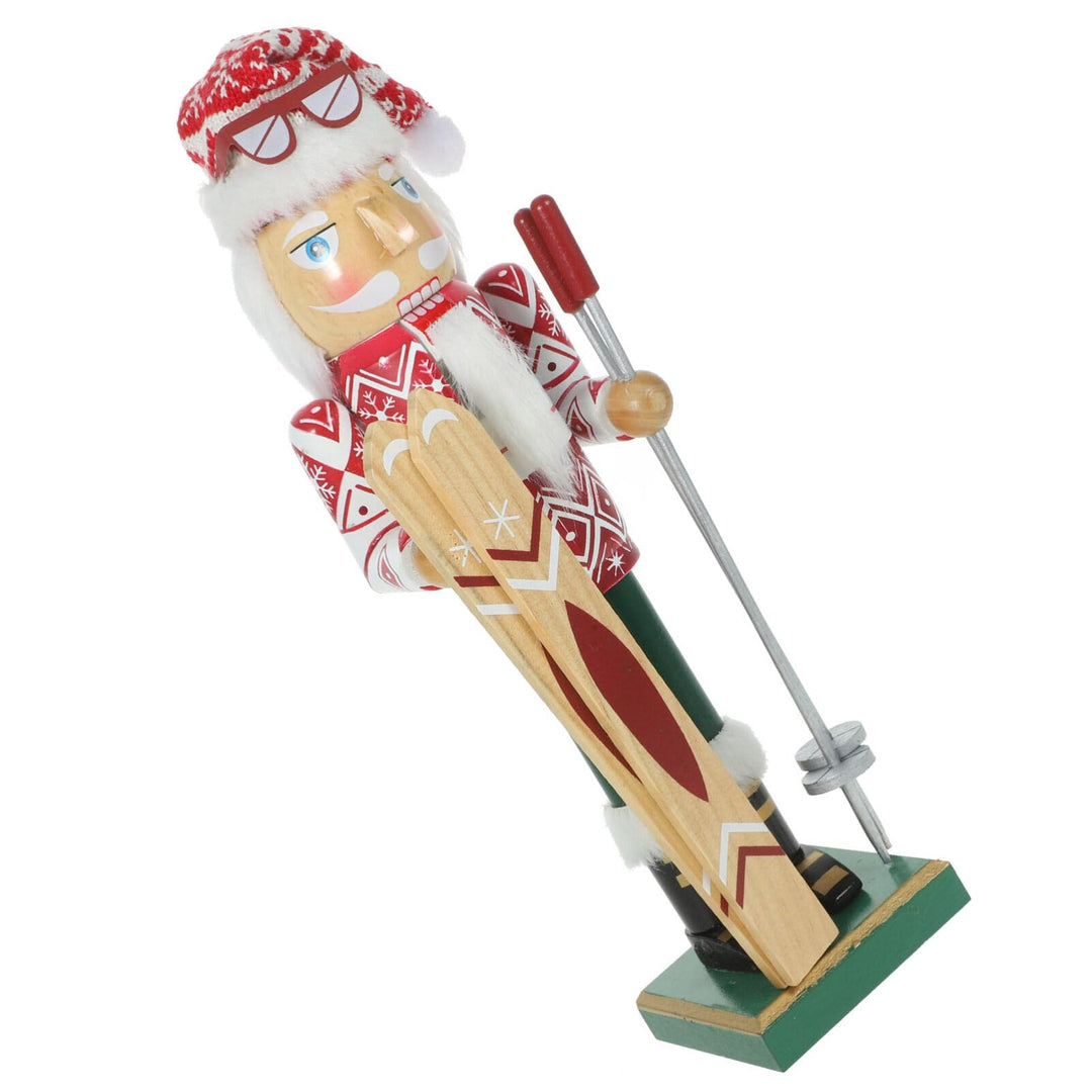 PRETYZOOM Weihnachts-Nussknacker Aus Holz Winter-Ski-Nussknacker-Figur Weihnachtsmann Nussknacker-Ma