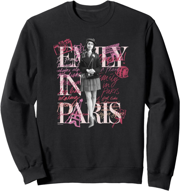 Emily In Paris Black And White Emily Walking Poster V2 Sweatshirt