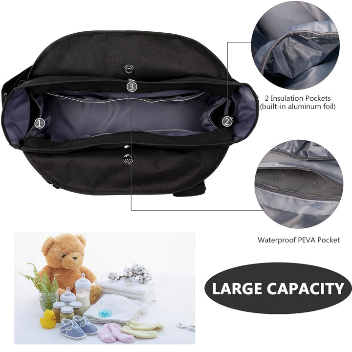 Baby Wickeltasche, 13 Taschen, Reise Wickeltasche Henkeltaschen Portable Babytasche mit Schnullertas