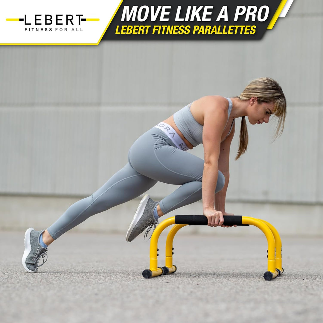 Lebert Fitness Parallettes - Calisthenics Equipment ✓ Dip Station ✓ Push Up Stand Bar ✓ Bodyweight E