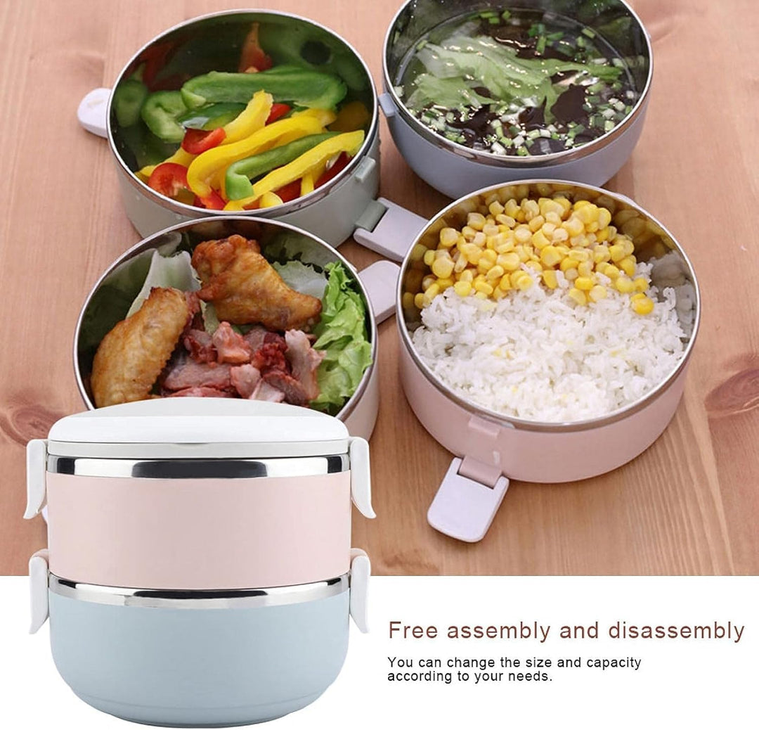 Thermoisolierte Lunchbox aus Edelstahl, stapelbare Lunchbox, tragbare Bento-Box, Aufbewahrungsbehält