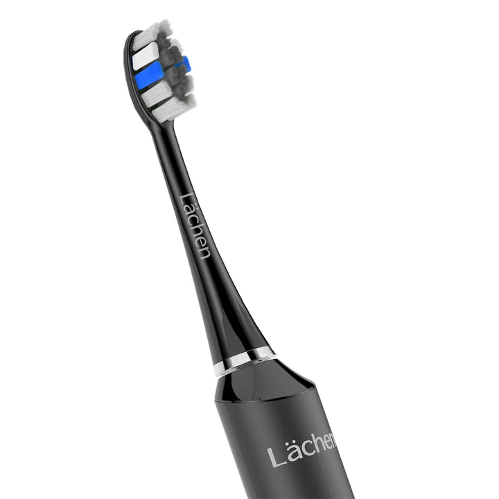 Lächen Ersatzbürstenkopf,Passend für alle elektrischen Zahnbürsten von Lächen, 4 Stück (S131 schwarz
