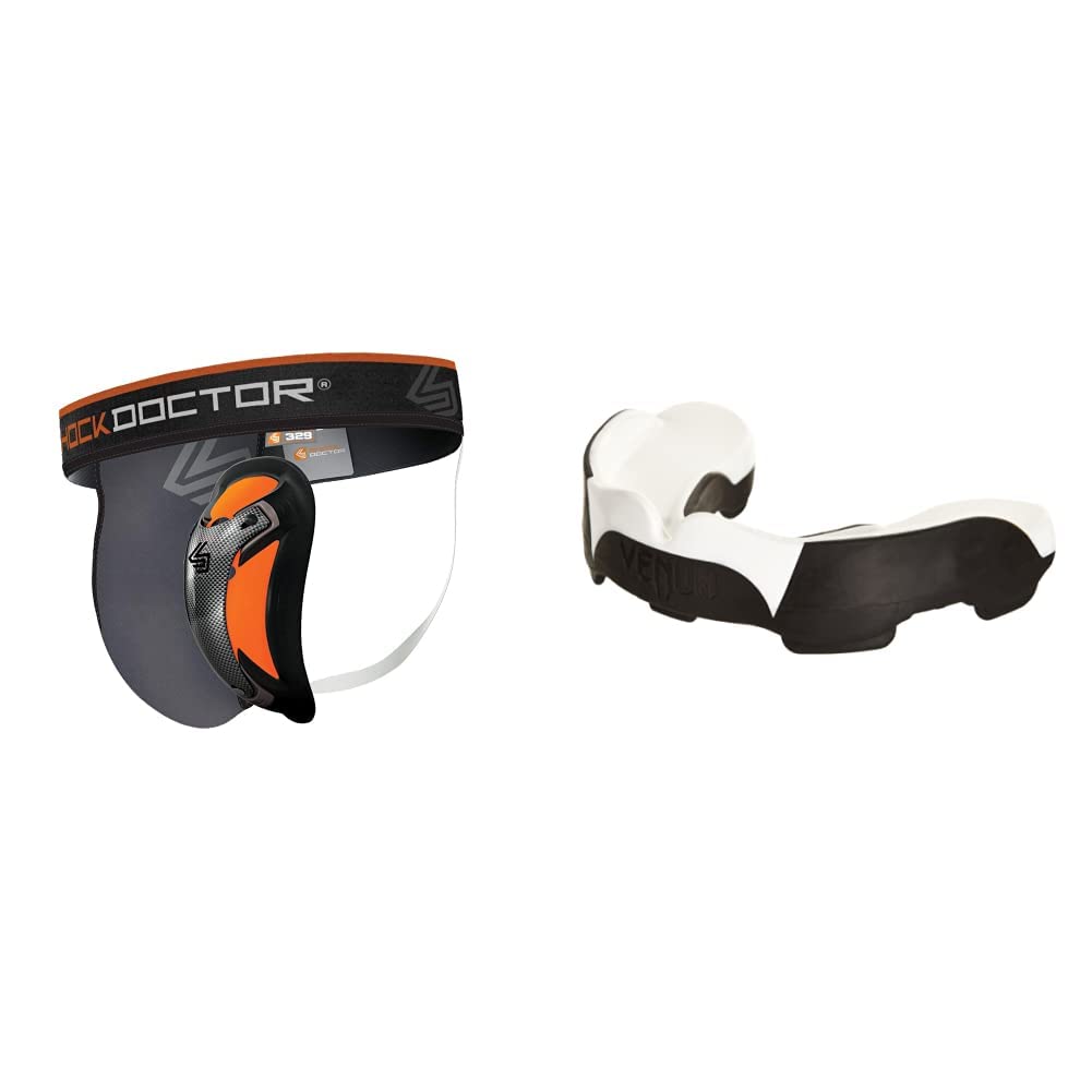 Shock Doctor Herren Tiefschutz mit Ultra Carbon Flex Cup Suspensorium, Grey, M EU & Venum Unisex Pre