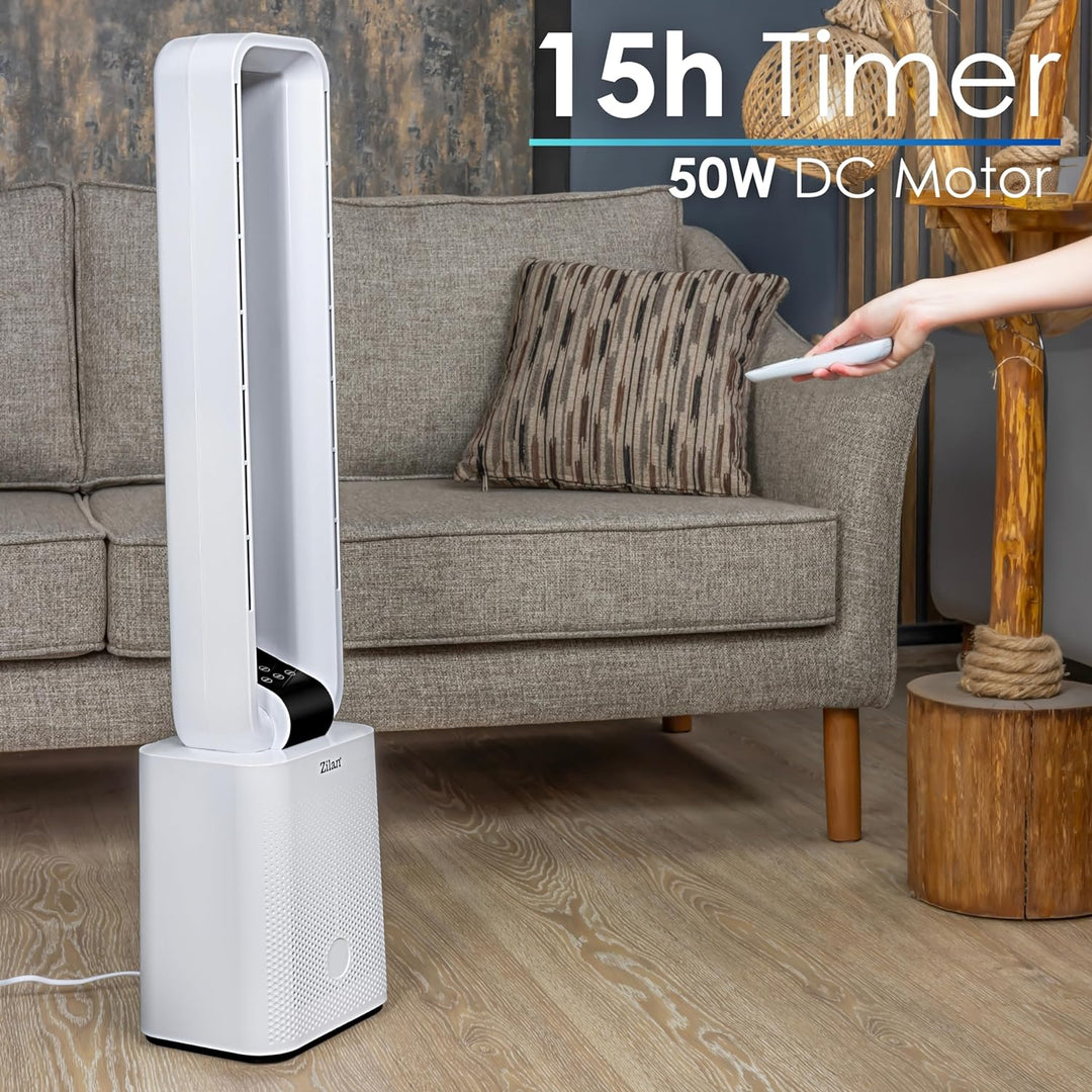 Turmventilator | Ventilator sehr leise | Fernbedienung | Oszillierend | 12 Stufen | LED-Display | 3