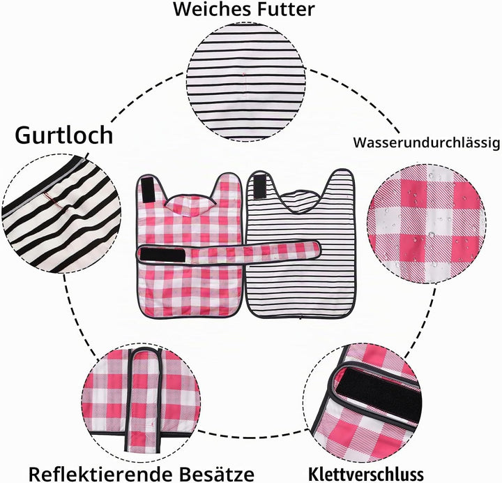 Geyecete Hunde Regenmantel,Einstellbar Wasserdicht Hundejacke für Dackel,Regenmantel mit reflektiere