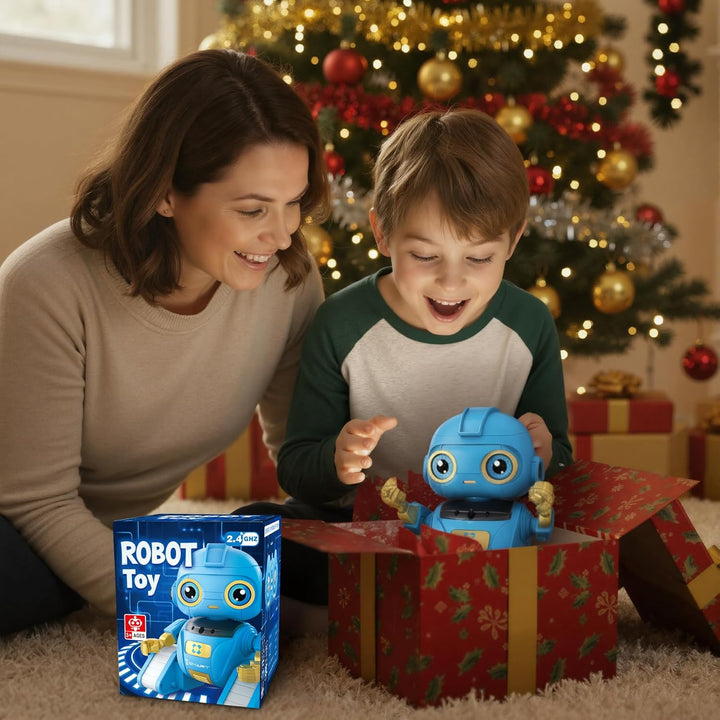 Ophy Roboter Kinder Spielzeug, wiederaufladbar und projizierbar, RC-Roboter mit LED-Augen und Musik,