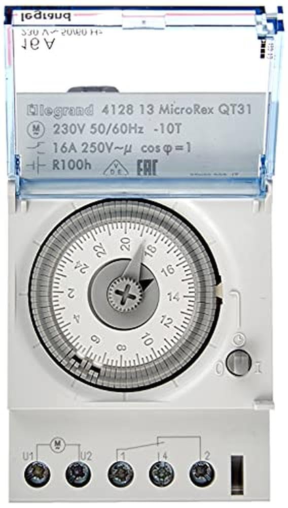 Legrand 412813 Micro Rex QT31 Tagesschaltuhr Analog Verteilereinbau 3 Modulbreiten