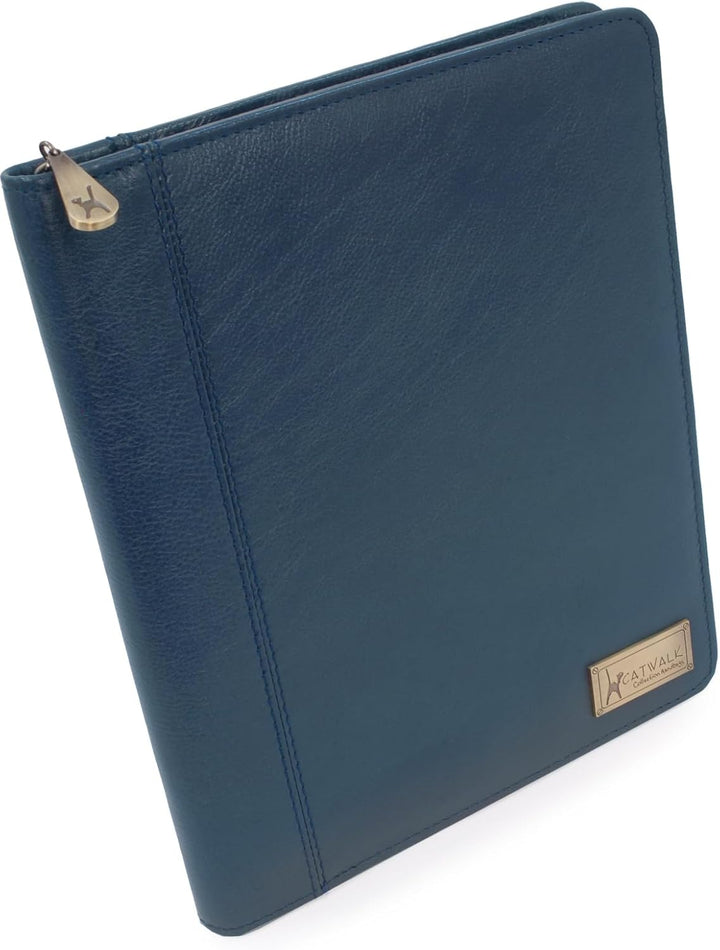CATWALK COLLECTION HANDBAGS - Vintage Leder - A5 Reissverschluss Konferenzmappe Schreibmappe - ANGEL