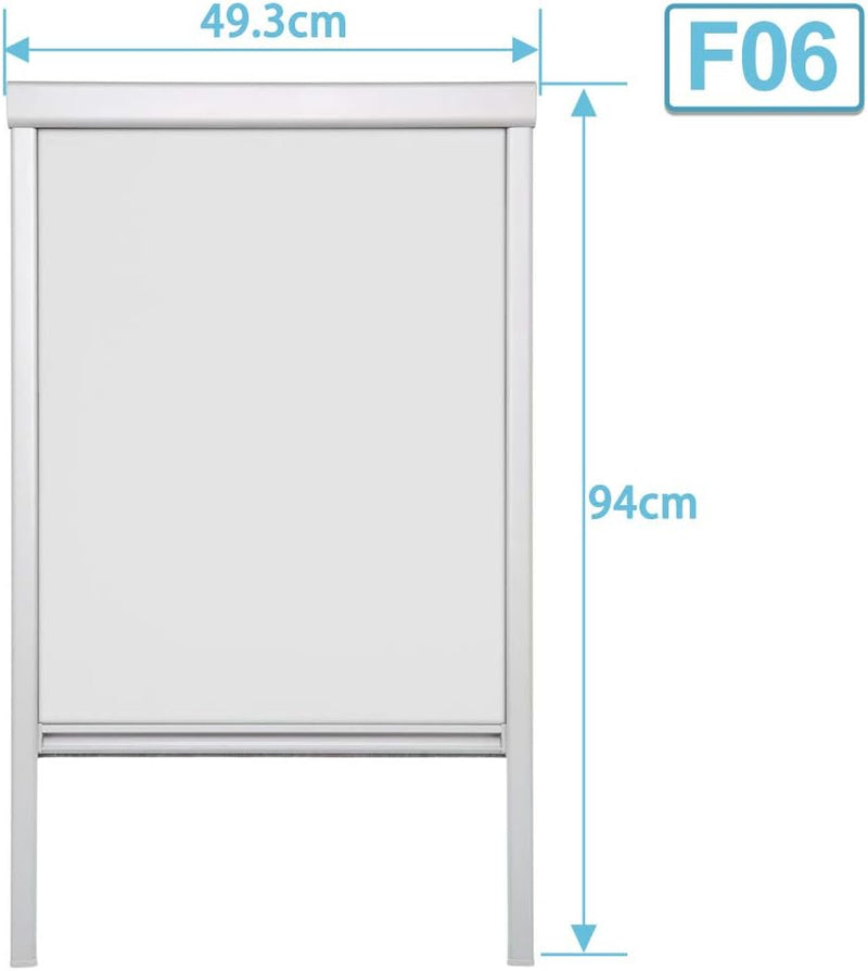 Lospitch Dachfenster Verdunkelungsrollo Grau Thermo-Rollo, 100% Verdunkelung, Silberne Seitenschiene