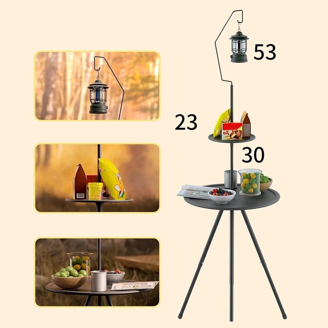 Generisch Klapptisch Camping,Campingtisch Mit Lampenhalterung Und Dreieckigem Gestell | Kompaktes De