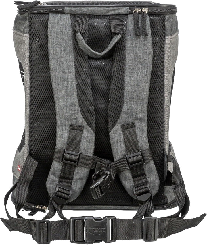 Trixie 28944 Rucksack Timon, 34 × 44 × 30 cm, schwarz/grau, 1 Stück (1er, schwarz/grau