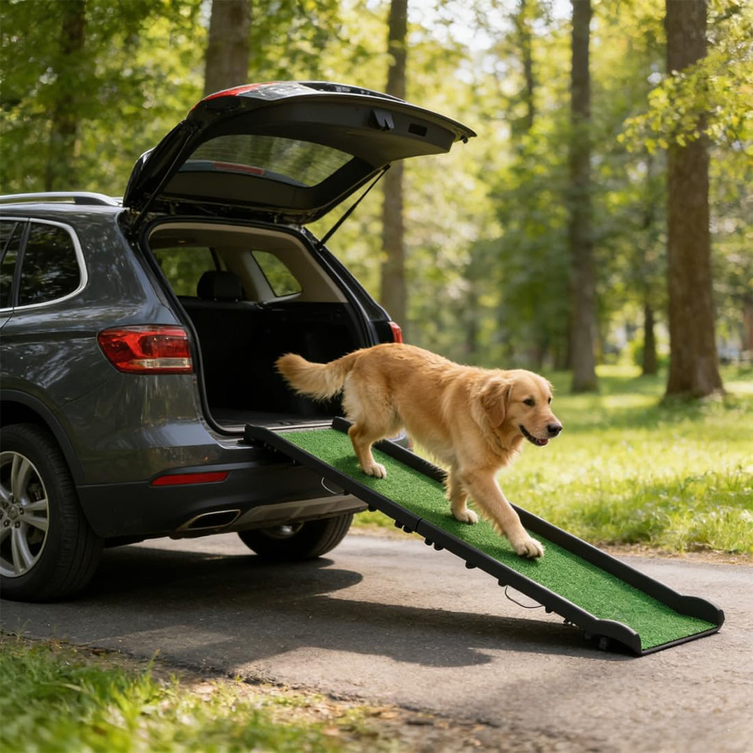Hunderampe Klappbar Auto Hundetreppe Anti-Rutsch Hund Autorampe Kofferraumrampe Hunde-Treppe für Hau