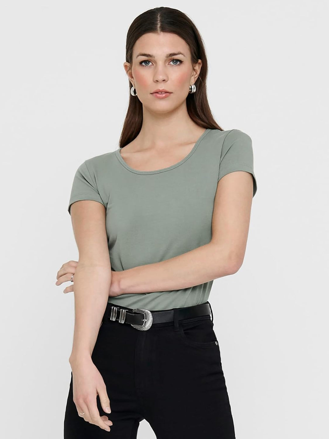 ONLY 3er Pack Damen T-Shirt schwarz oder weiss Kurzarm lang Basic Sommer T-Shirts XS S M L XL 152091