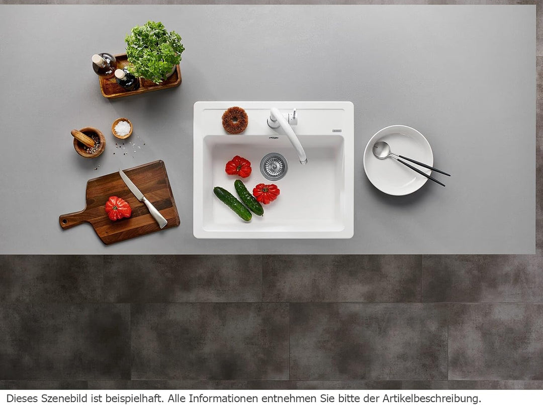 BLANCO LEGRA 6 | SILGRANIT schwarz | Einbauart: Einbau von Oben | ohne Ablauffernbedienung | 60er Un