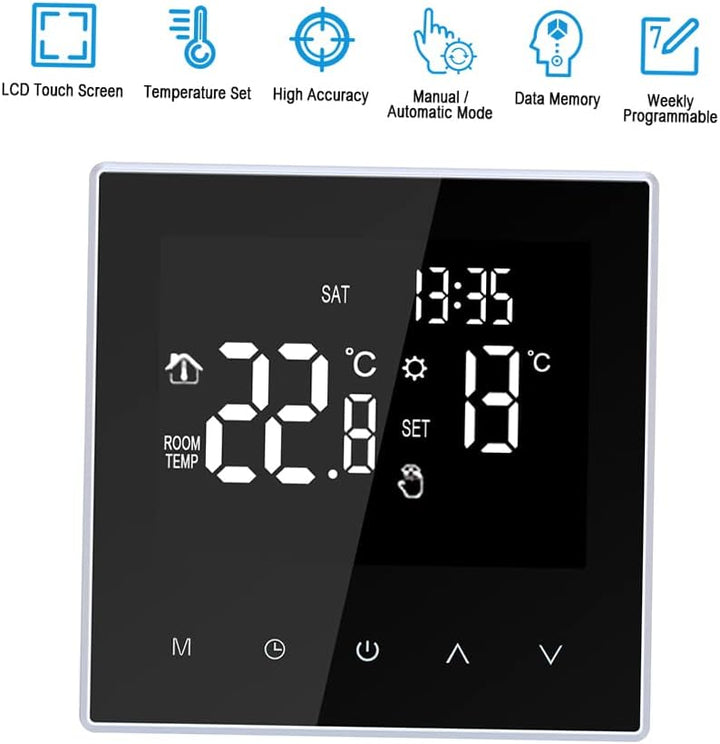 Kavolet Smart Thermostat, Digital Raumthermostat Fussbodenheizung Controller Weekly Circulation Prog